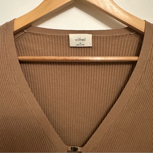 Wilfred (Aritzia) Brown Cardigan Metal Buckle - Picture 3 of 3